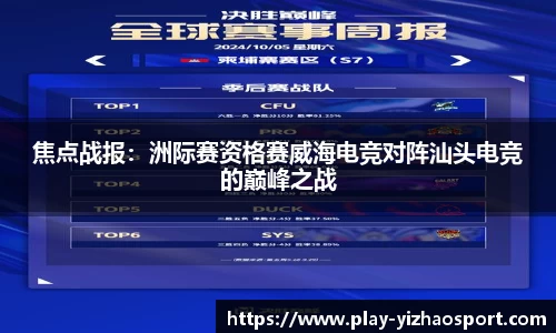 焦点战报：洲际赛资格赛威海电竞对阵汕头电竞的巅峰之战